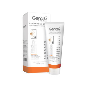 کرم ضد آفتاب رنگی ژنو بایوتیک با SPF50 مناسب پوست چرب و مختلط