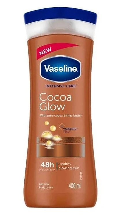 لوسیون بدن وازلین مدل COCOA GLOW (رایحه شکلاتی) حجم 400 میل