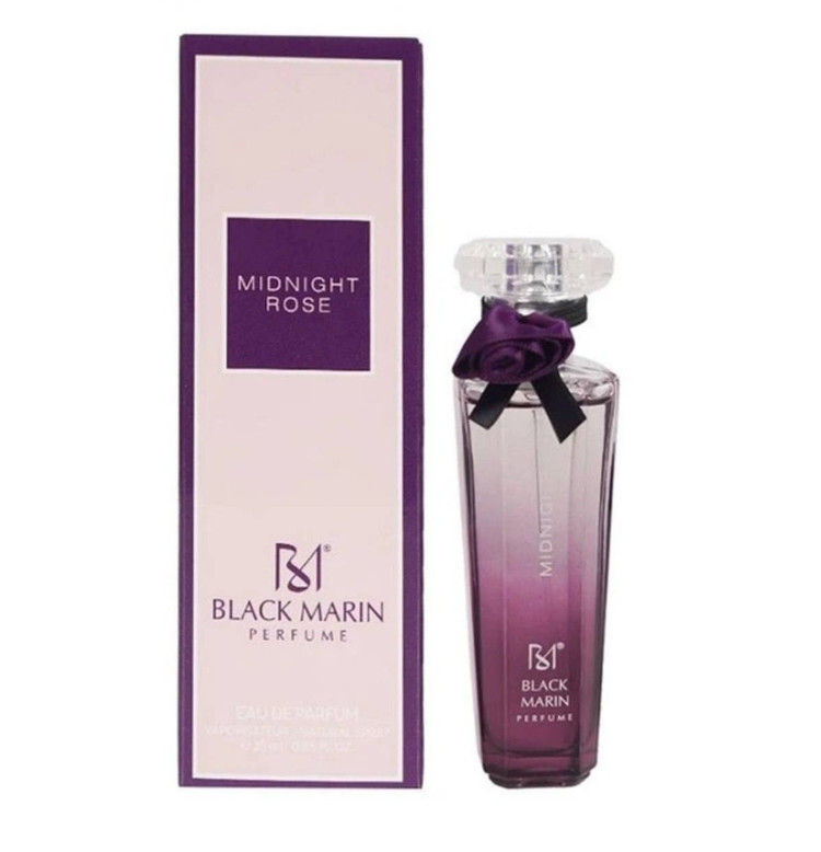 ادکلن جیبی (مینیاتوری) زنانه بلک مارین مدل میدنایت رز (Midnight Rose) حجم ۲۵ میل